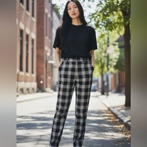 Hot Topic Plaid Pants Black & White Women's Medium Halloween Goth On Sale